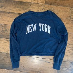 Brandy Melville New York Long Sleeve Crop Top